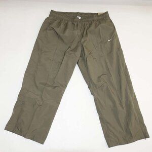 Nike Women's Mid-Rise Open-Hem Wind Pants Size 2X NWT Green Elastic Waist Lined
